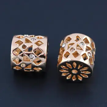 A qualidade da Cor do Ouro do Espaçador de Metal Perla o Bracelete dos Grânulos da Filigrana Beading cristal de rocha Pavimentação Resultados DIY Mulheres Colar de Jóias que faz