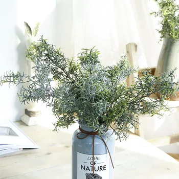 Artificial grama plástica falso alecrim ramo verde de planta de casa de mesa casamento decoração floral