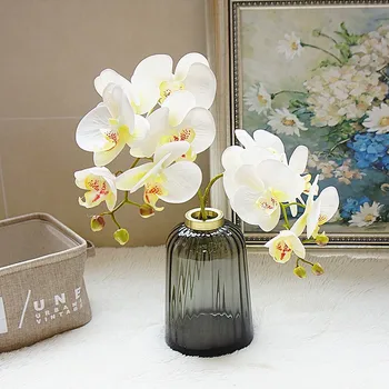3D Real Toque Artificial Borboleta de Orquídea Flores Falso Traça florais de Orquídeas, Flores para a Casa do Casamento de DIY, Decoração Casa, Decoração