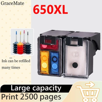 GraceMate 650XL Cartucho de Tinta Recarregável de Substituição para HP 650 hp650 para hp Deskjet 1010 1018 1510 2540 2640 3548 4510 impressora