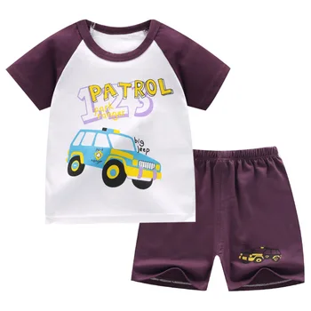 ZWF1577 Verão de Bebê, Roupas de Menina Infantil dos desenhos animados Padrão T-Shirt, Shorts de 2pcs/conjuntos de Moda infantil para Crianças Casual, Esporte de Terno