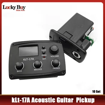 10Set Guitar Pickup KLT-17A EQUALIZADOR Equalizador de Captação de Guitarra de pré-amplificação de captadores Piezo com LCD Afinador de Guitarra Peças e Acessórios