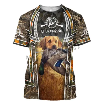 Impressão 3D de Moda Animal Mallar Pato Cão de Caça Colorido Homens/Mulheres O-T-shirt com Decote de Lazer HipHop Streetwear Mangas Curtas S-38