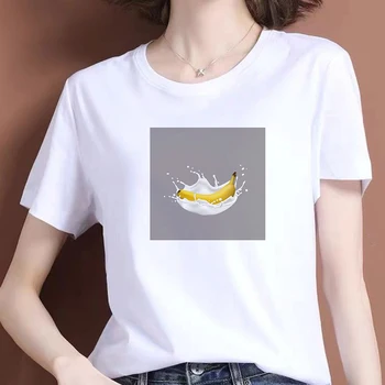 Interessante Fruto de T-shirt Impresso Casual t-shirts Tees Harajuku Estilo coreano Tops Gráfico Novo Kawaii Curto