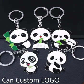 Chinês Panda Modelo de Chaveiro Chaveiros de Metal, Liga de Zinco Acessório Chave de Encantos Pingente de chave do Carro cadeia Étnica Presente Personalizado LOGOTIPO 3pcs/l